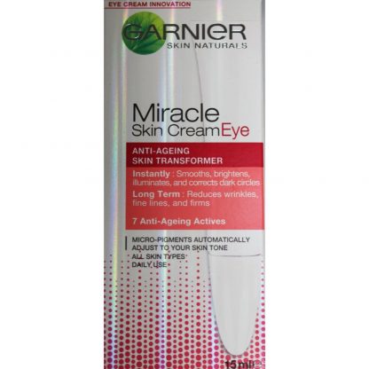 GARNIER SKIN NATURALS 15mL MIRACLE SKIN EYE CREAM ANTI-AGEING $19.95 $6
